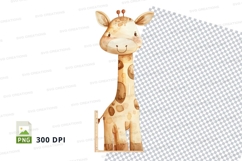 Cute giraffe clipart png isolated on white background Product Image 1