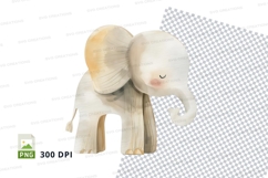 Cute wooden elephant clipart sleeping on checkered cloth Product Image 1