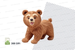 Cute brown teddy bear clipart PNG isolated 300 DPI Product Image 1