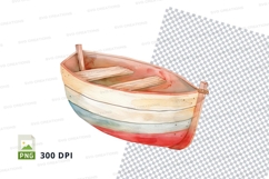 Wooden rowboat clipart PNG isolated on white background Product Image 1