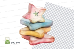 Stacked gift boxes with star clipart transparent PNG Product Image 1