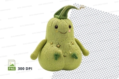 Cute knitted pear plush toy clipart isolated on white Product Image 1
