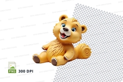 Cute cartoon teddy bear sitting on white background clipart Product Image 1