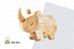 Wooden pig clipart craft animal illustration isolated PNG Product Image 1