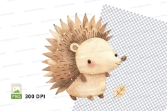 Cute hedgehog clipart holding leaf on white background Product Image 1
