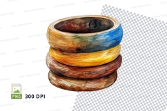 Stacked wooden rings clipart transparent background design Product Image 1