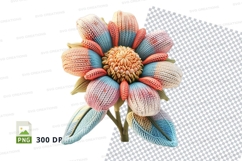 Colorful handcrafted flower clipart PNG high detail isolated Product Image 1