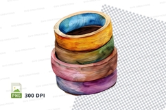 Colorful stacked paper rolls clipart transparent background Product Image 1