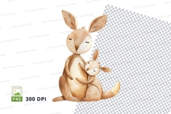 Cute rabbit plush toy holding baby bunny clipart PNG Product Image 1