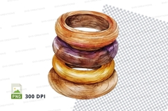 Wooden thread spools stack clipart transparent background Product Image 1