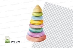 Colorful stacked donuts clipart png transparent background Product Image 1