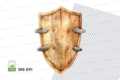 Wooden shield clipart png icon isolated 300dpi Product Image 1