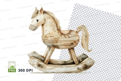 Wooden toy horse rocking clipart transparent PNG high detail Product Image 1