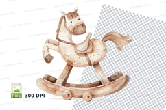 Wooden rocking horse clipart PNG high resolution toy child p Product Image 1