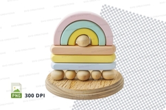 Rainbow stack wooden books clipart isolated 300 DPI PNG Product Image 1