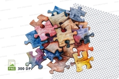 Colorful puzzle pieces clipart transparent background PNG Product Image 1