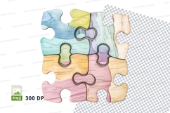 Colorful kids puzzle clipart transparent background PNG Product Image 1