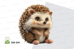 Cute hedgehog clipart smiling isolated transparent PNG Product Image 1