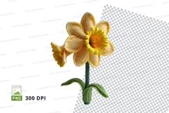 Yellow daffodil flower clipart PNG transparent background sp Product Image 1