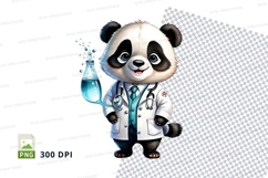 Cute panda doctor clipart PNG vector medical professional Product Image 1