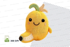 Cute knitted pumpkin plush toy clipart PNG high detail Product Image 1