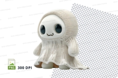 Cute white knitted owl clipart PNG high resolution 300 DPI Product Image 1