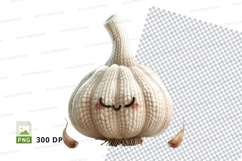 Cute garlic clipart PNG isolated white background illustrati Product Image 1