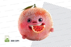 Cute smiling grapefruit clipart PNG high resolution 300 DPI Product Image 1