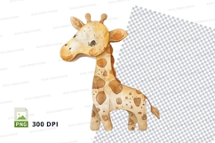 Cute giraffe clipart isolated on transparent background PNG Product Image 1