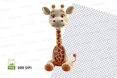 Cute giraffe clipart toy isolated on white background 300 DP Product Image 1