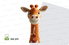 Cute knitted giraffe toy clipart isolated on white backgroun Product Image 1