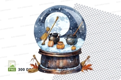 Snow globe kitchen clipart winter cozy holiday decor Product Image 1
