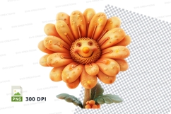 Orange gerbera daisy clipart isolated on white background Product Image 1