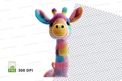 Colorful crochet unicorn toy clipart PNG high resolution Product Image 1