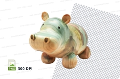 Cute cartoon piggy bank clipart isolated on white background Product Image 1