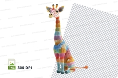 Colorful giraffe clipart standing isolated on white backgrou Product Image 1