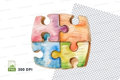 Colorful wooden puzzle cube clipart transparent background P Product Image 1