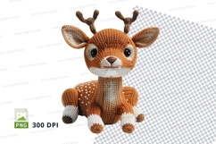 Cute crochet deer toy clipart isolated on white background Product Image 1