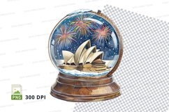 Sydney Opera fireworks globe clipart transparent PNG Product Image 1
