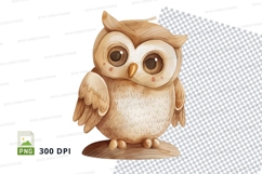 Cute owl clipart png isolated on transparent background Product Image 1