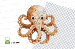 Cute octopus clipart png illustration isolated transparent b Product Image 1