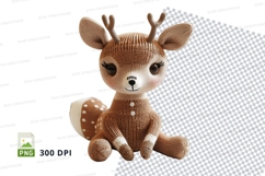 Cute knitted deer toy clipart isolated on white background Product Image 1