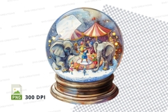 Colorful circus snow globe clipart festive winter scene Product Image 1