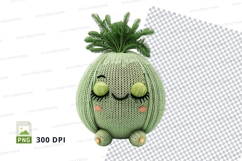Cute knitted pineapple clipart PNG happy smiling fruit Product Image 1
