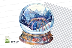 Snow globe with winter carnival scene clipart png Product Image 1