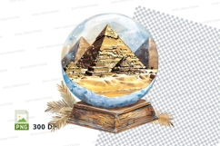 Egyptian pyramid snow globe clipart transparent PNG 3D Product Image 1