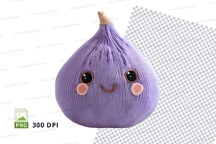 Cute purple onion clipart smiling face vector illustration Product Image 1