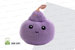 Cute purple knit onion clipart PNG high resolution Product Image 1