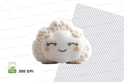 Cute white sheep plush clipart smiling soft toy PNG Product Image 1