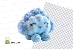 Blue fluffy cloud sheep plush clipart sleeping peaceful 300d Product Image 1